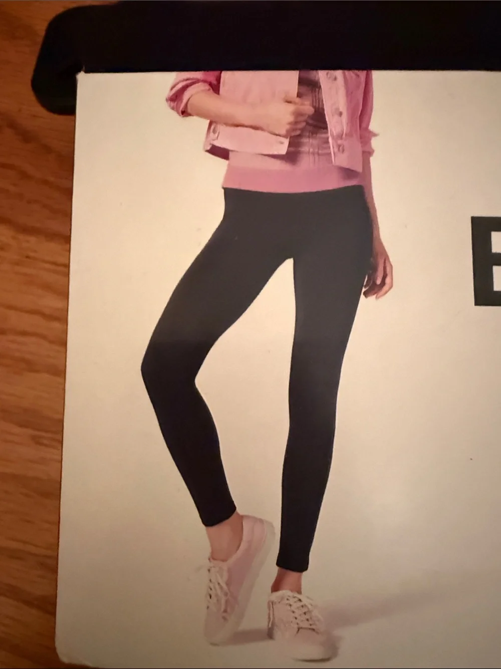 HUE Black Cotton Wide-Waistband‎ Leggings sz Small